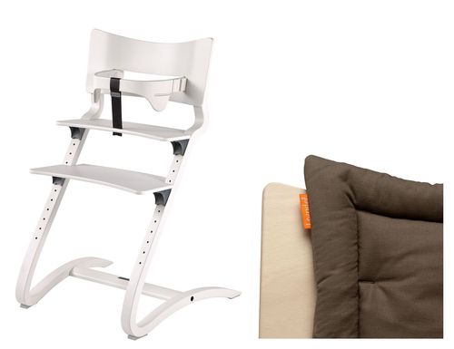 Leander Stuhl weiß + Bügel + Sitzkissen