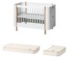 Wood Mini+ basic Baby-/Juniorbett + Matratzen - weiß/Eiche