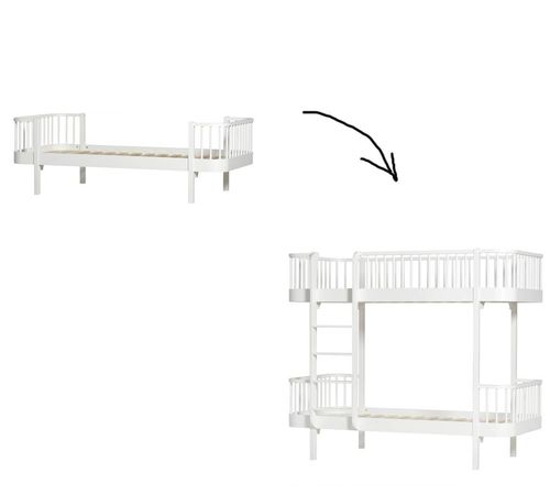 Wood Umbauset von Einzel-/Juniorbett zum Etagenbett - weiß