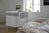 Bett+Matratze+Wickelkommode mit Türen -weiß