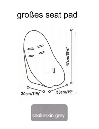 großes seat pad Sitzeinlage bloom snakeskin grey grau