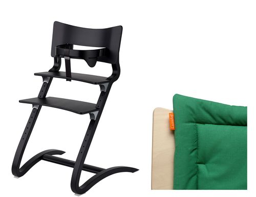 Leander Stuhl schwarz + Bügel + Sitzkissen