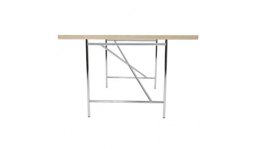 Schreibtisch Eiermann – Tischplatte weiß mit Gestell silber 120 x 70 cm