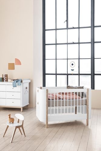 Wood Mini+ basic Baby- bis Juniorbett - weiß/Eiche