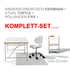 Ausstellungsstück Schreibtisch Eiermann 150x75 weiß + Stuhl Turtle weiß + FIXX-Container + Schale
