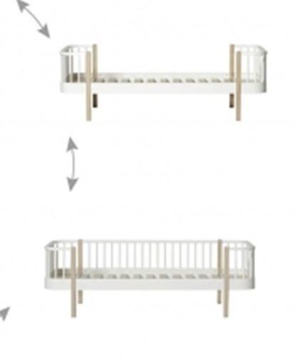 Wood Umbauset von Einzelbett zum Bettsofa - weiß/Eiche