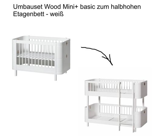 Wood Umbauset Mini+ basic zum halbhohen Etagenbett - weiß