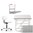 Schreibtisch Eiermann weiß 120x70 + Stuhl Square + FIXX-Container mit Stifteschale