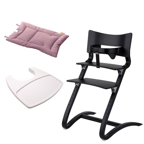 Stuhl schwarz+Bügel+Tablett weiß+Kissen dusty rose