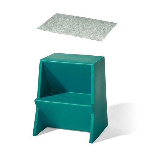 Tritthocker Mono - wasserblau + Sitzauflage