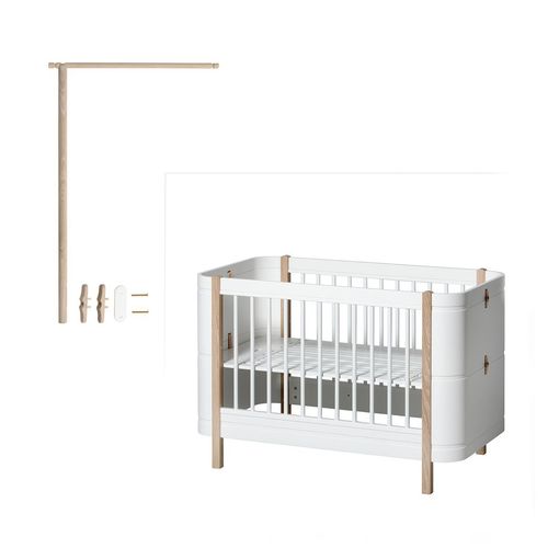 Wood Mini+ basic Baby-/Juniorbett+Himmelstange-Eiche