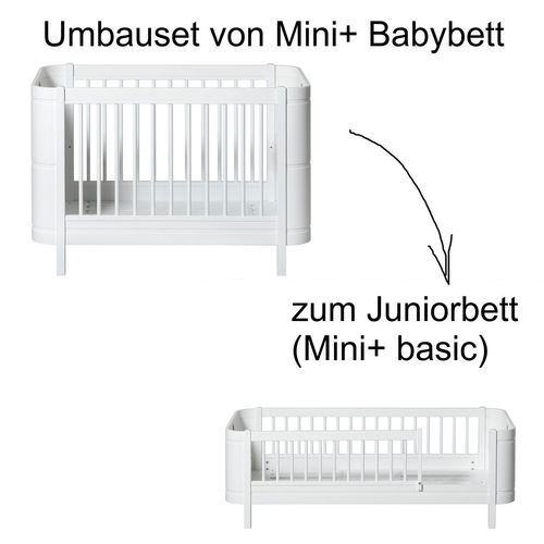 Wood Umbauset Mini+ Babybett zum Juniorbett (Mini+ basic) weiß